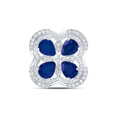 1/5CTW-DIA ANA M 1 3/8CTW-PS-BS NAT GEM CLOVER PENDANT